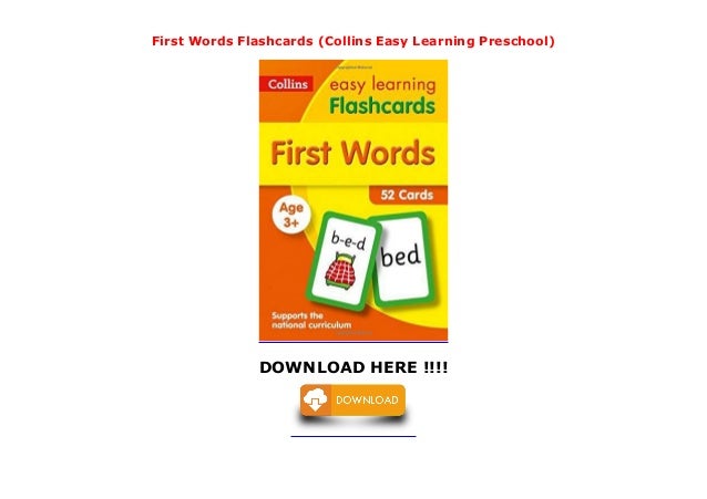 First Words Flashcards Collins Easy Learning Preschool