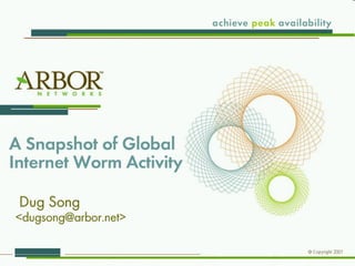 A Snapshot of Global Internet Worm Activity
