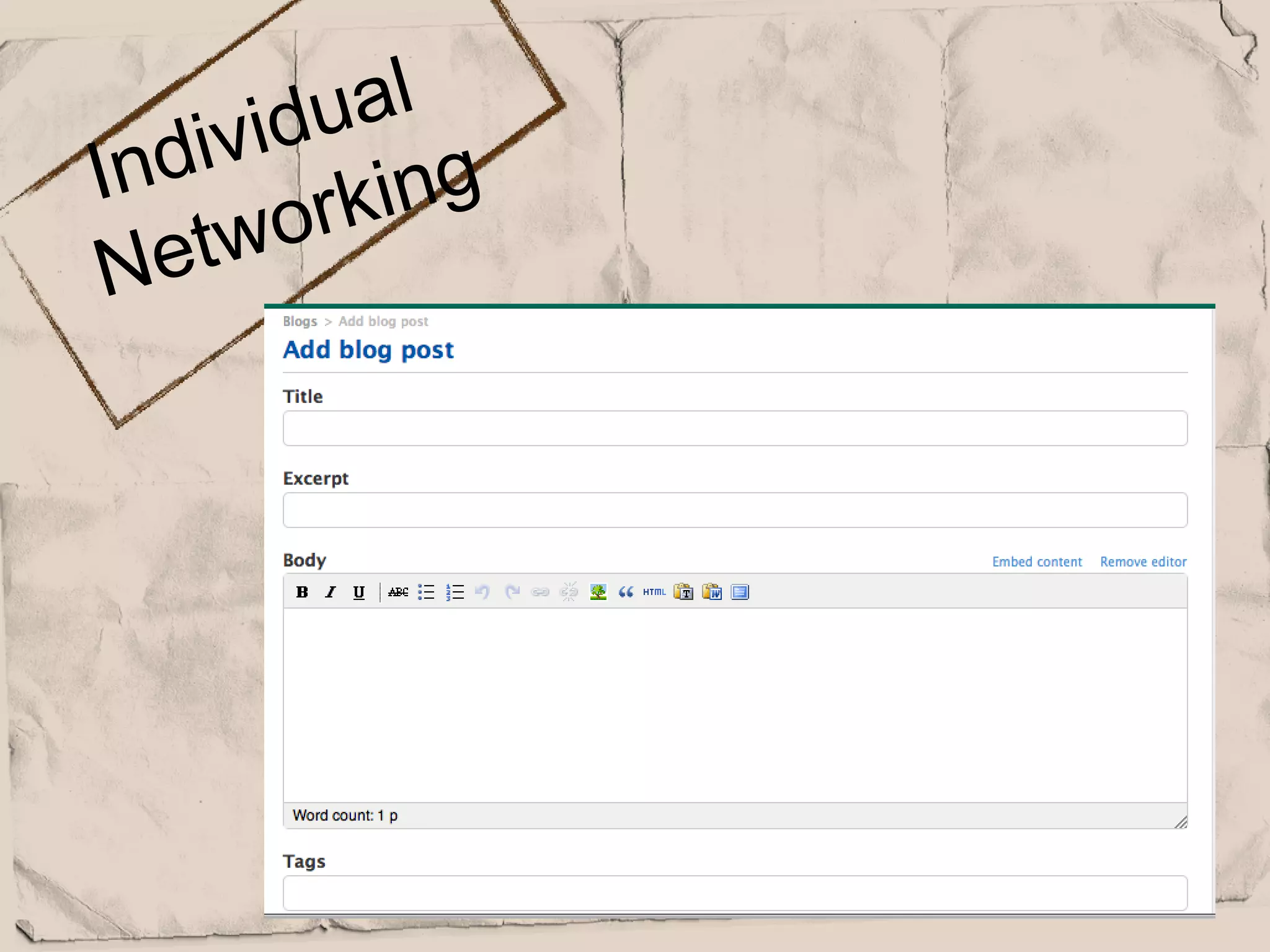 dual
 ndivi
I      rk ing
N etwo
 