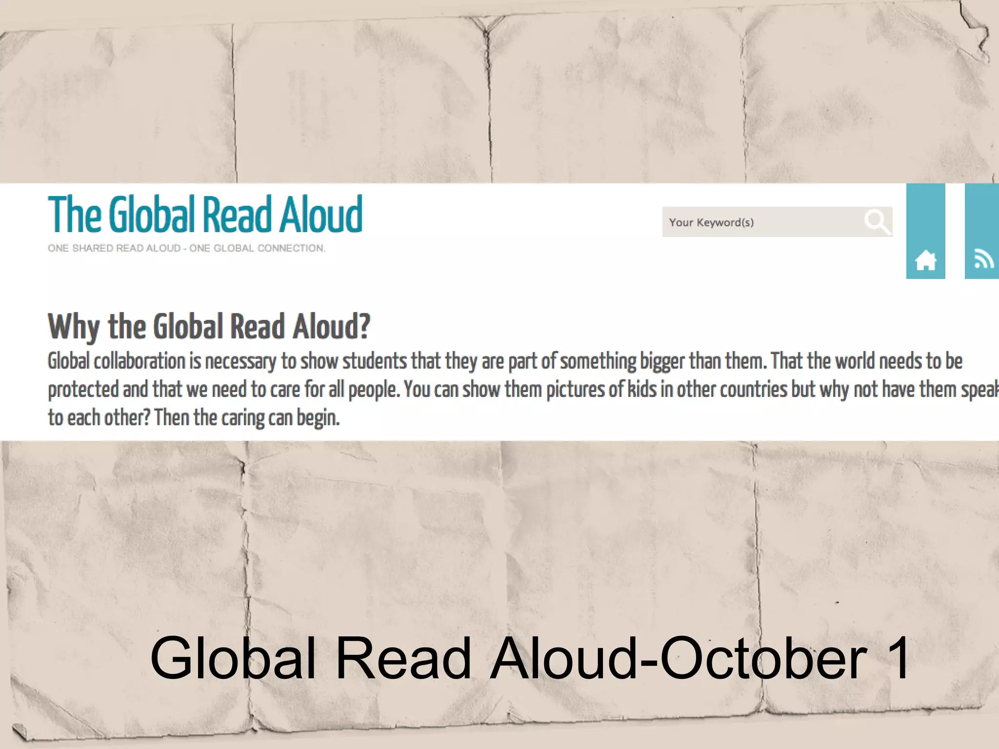 Global Read Aloud-October 1
 