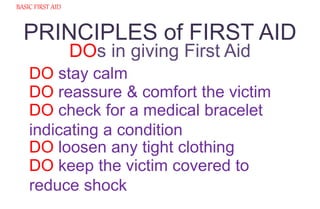 First Air Principles First aid MAPEH9 Health Education | PPTX