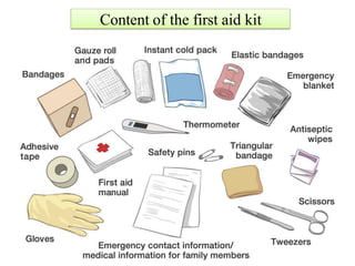 Content of the first aid kit
 