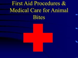First Aid Procedures &
Medical Care for Animal
Bites
 