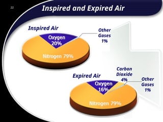 22
Inspired and Expired Air
22
Other
Gases
1%
Inspired Air
Carbon
Dioxide
4% Other
Gases
1%
Expired Air
© 2002 Abertay Nationwide Training
 