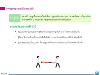 การปฐมพยาบาลเมื่อกระดูกหัก
กระดูกหัก
หมายถึง กระดูกราว แตก หรือหัก ซึ่งสาเหตุอาจเกิดจากการถูกแรงกระทบโดยตรงหรือทางออม
สามารถพบได ๒ ลักษณะ คือ กระดูกหักแผลปด กระดูกหักแผลเปด
สามารถสังเกตอาการได ดังนี้
• สวนมากผูปวยจะไดยินเสียง หรือรูสึกวาปลายกระดูกหักครูดกัน ซึ่งบางครั้งจะดังออกมาใหไดยิน
• ผูปวยจะรูสึกปวดบริเวณที่กระดูกหักเมื่อสัมผัส มีอาการบวม ช้ํา และไมสามารถใชอวัยวะสวนนั้นได
• รูปรางของกระดูกเปลี่ยนแปลงไป ซึ่งอาจอยูในทาที่ผิดปกติจากเดิมหรือผิดรูปเมื่อเทียบกับขางที่ไมหัก
 