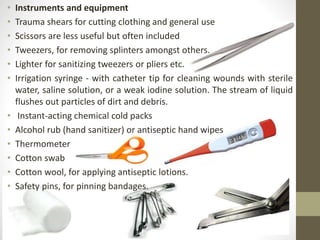 Types of First Aid Kit Equipment and Their Uses