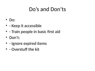 First aid box presentation for basic need | PPTX