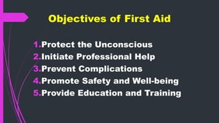 First Aid Course Objectives First Aid Concepts, Objectives, & Principles 4th Qtr.L1.pptx