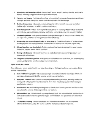 First Aid Class Topics First Aid Courses: The Gateway to Safety, Preparedness, and Lifesaving ...