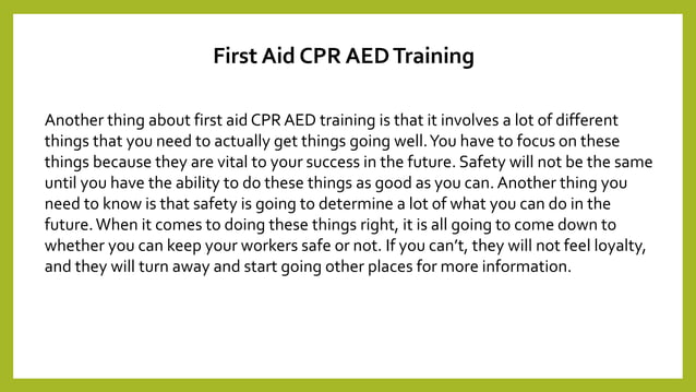 First aid cpr aed training | PPTX