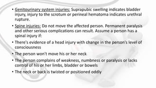 First aid & emergency care of the injured | PPTX