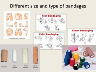 Different size and type of bandages
 