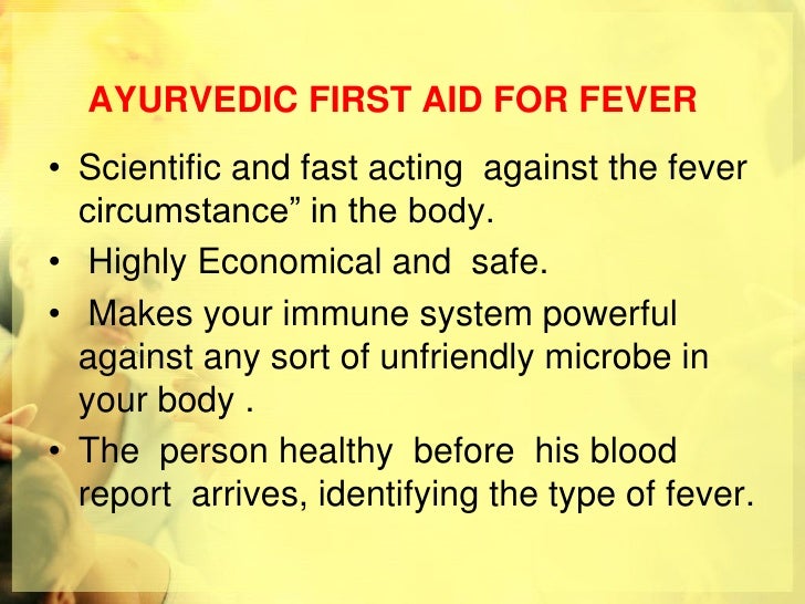 First aid for fever