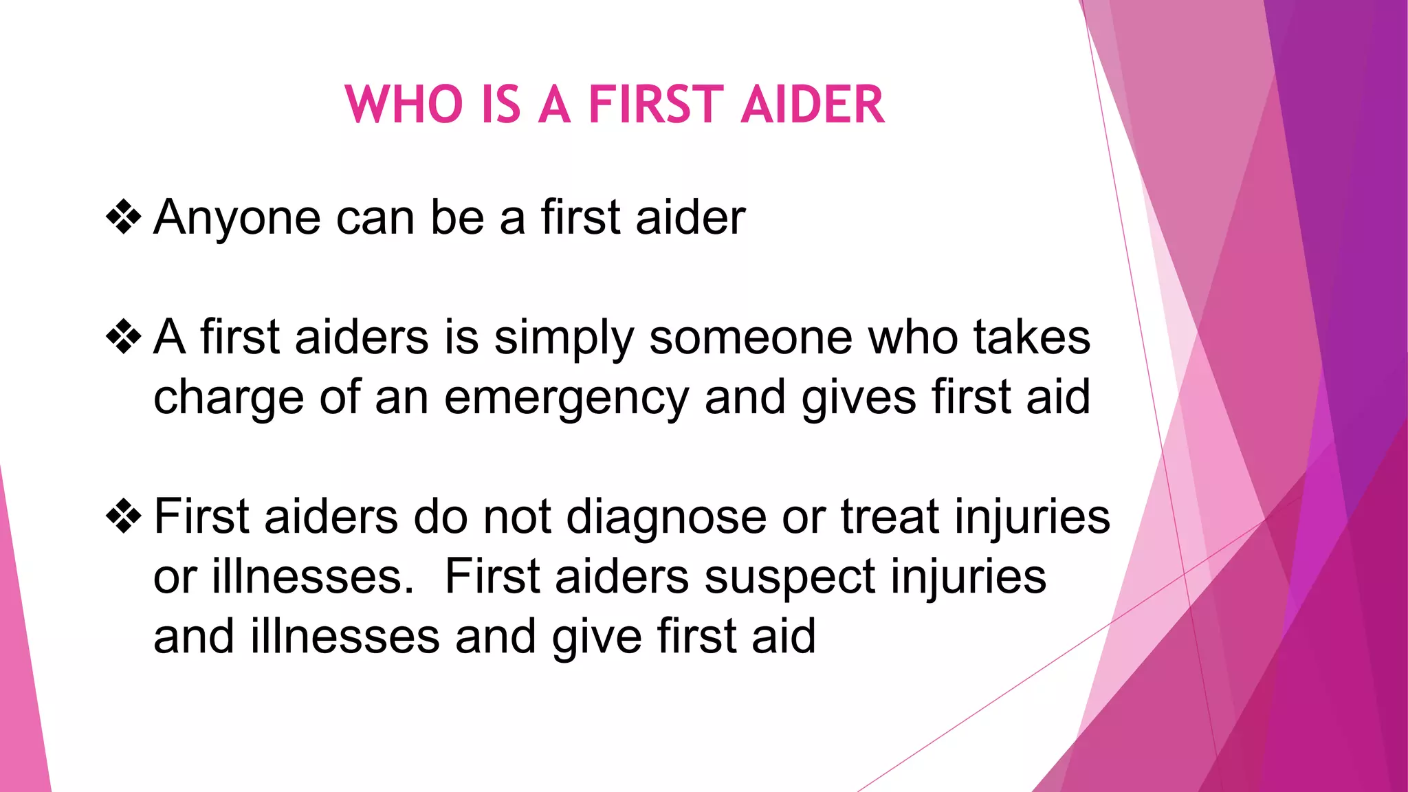 FIRST AID IN EMERGENCY.pptx | PPTX