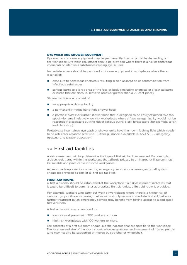 First Aid in the Workplace Code of Practice
