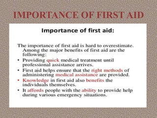 First Aid Introduction And Emergency