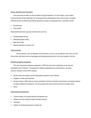 First aid kit | DOCX