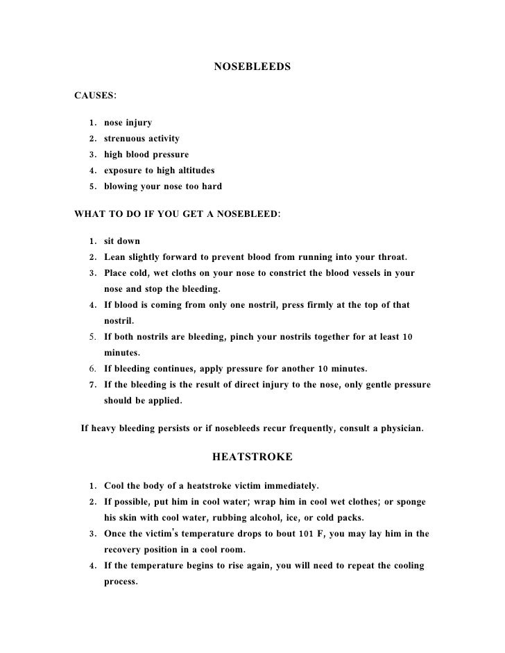 First Aid Nosebleeds Etc - 