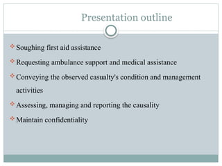 First aid PPT on LOC-3 and 4.pptx first aid | PPTX