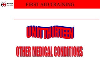 FIRST AID TRAINING
 