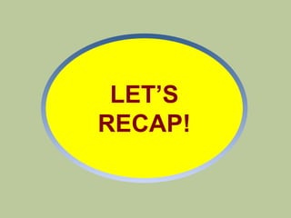 LET‟S
RECAP!
 