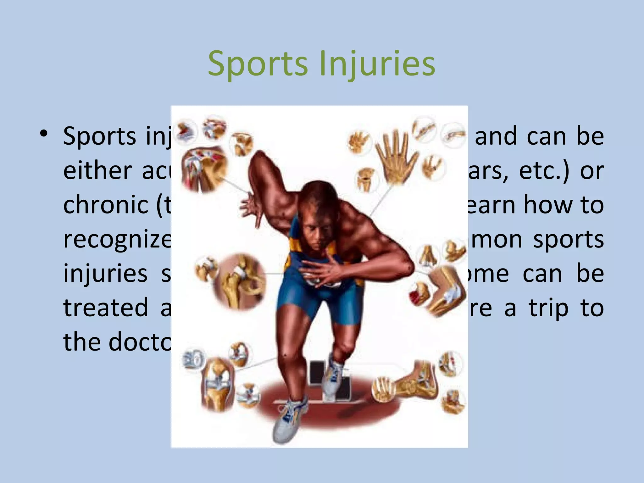 First Aid and Sport Injuries PPT