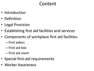 First aid services and practice | PPTX