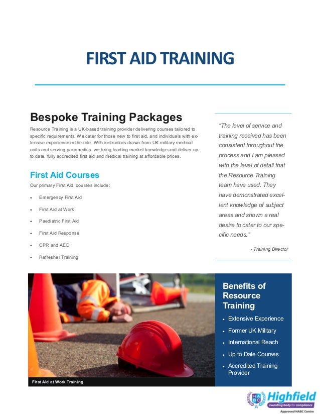 First Aid Training Brochure