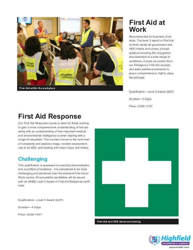 First Aid Training Brochure