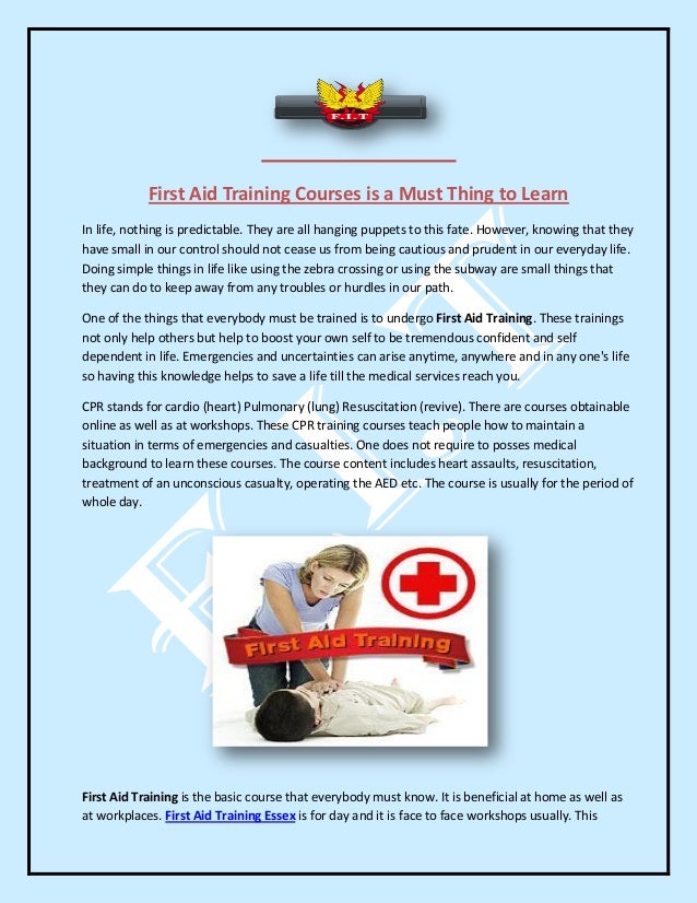 First Aid Training Courses is a Must Thing to Learn