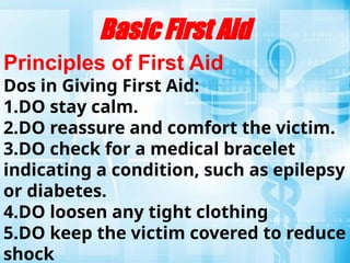 First Air Principles Basic First Aid Awareness standard Training | PPTX