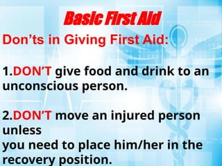 First Aid Training Final Basic Awareness | PPTX