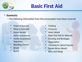 first aid training full day.pptx for training at work place area | PPTX