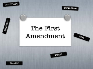 The First
          Amendment


SLANDER
 