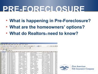 First American Title Aar Conference Escrow+Foreclosure