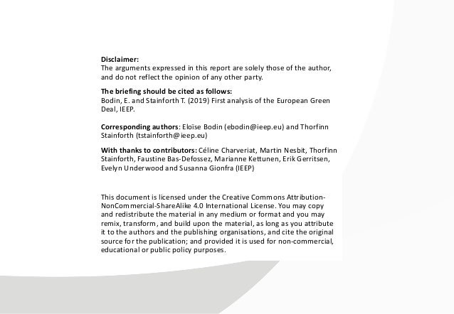 Disclaimer:
The arguments expressed in this report are solely those of the author,
and do not reflect the opinion of any o...