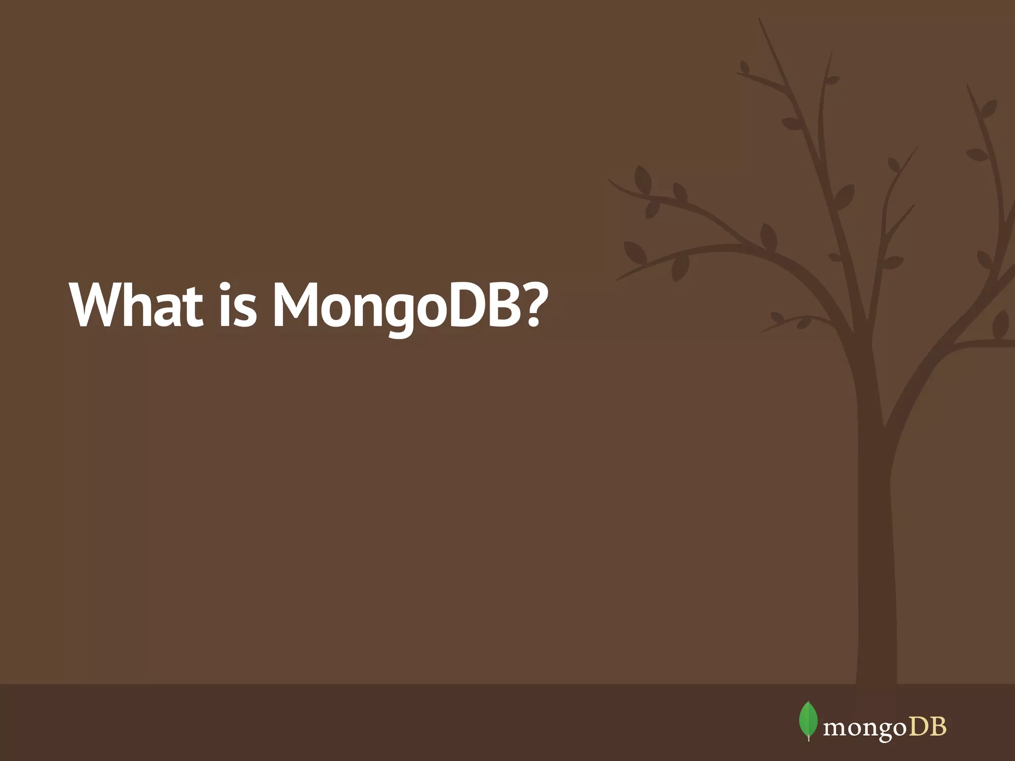 What is MongoDB? 
 