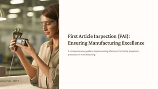 First Article Inspection Checklist with eAuditor Audits & Inspections | PDF