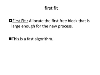First Best and Worst Fit.pptx | Operating Systems | Computer Software ...