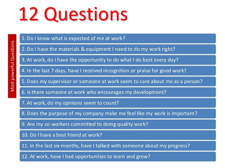 12 Questions 1. Do I