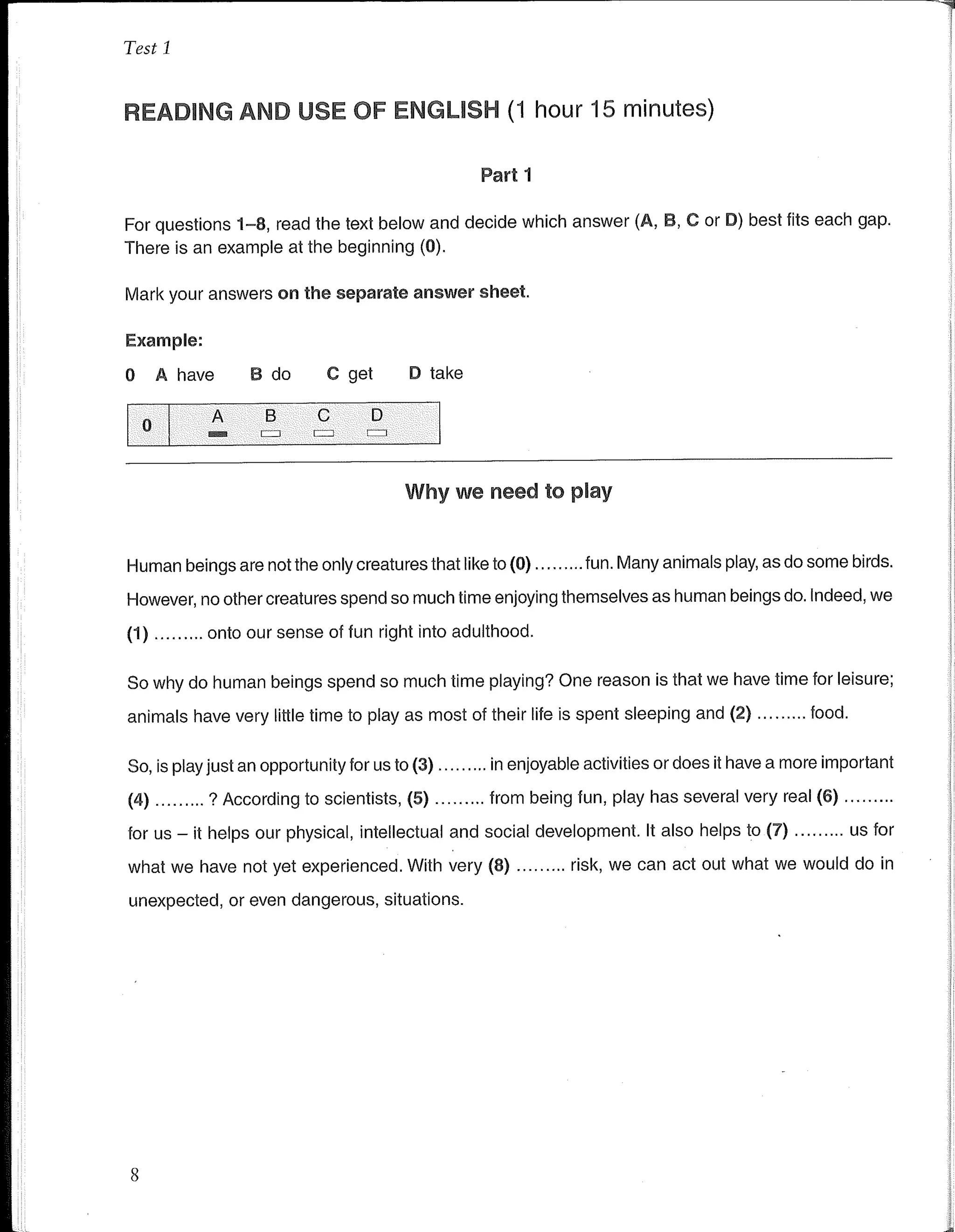 First certificate english 1 cambridge revised exam from 2015
