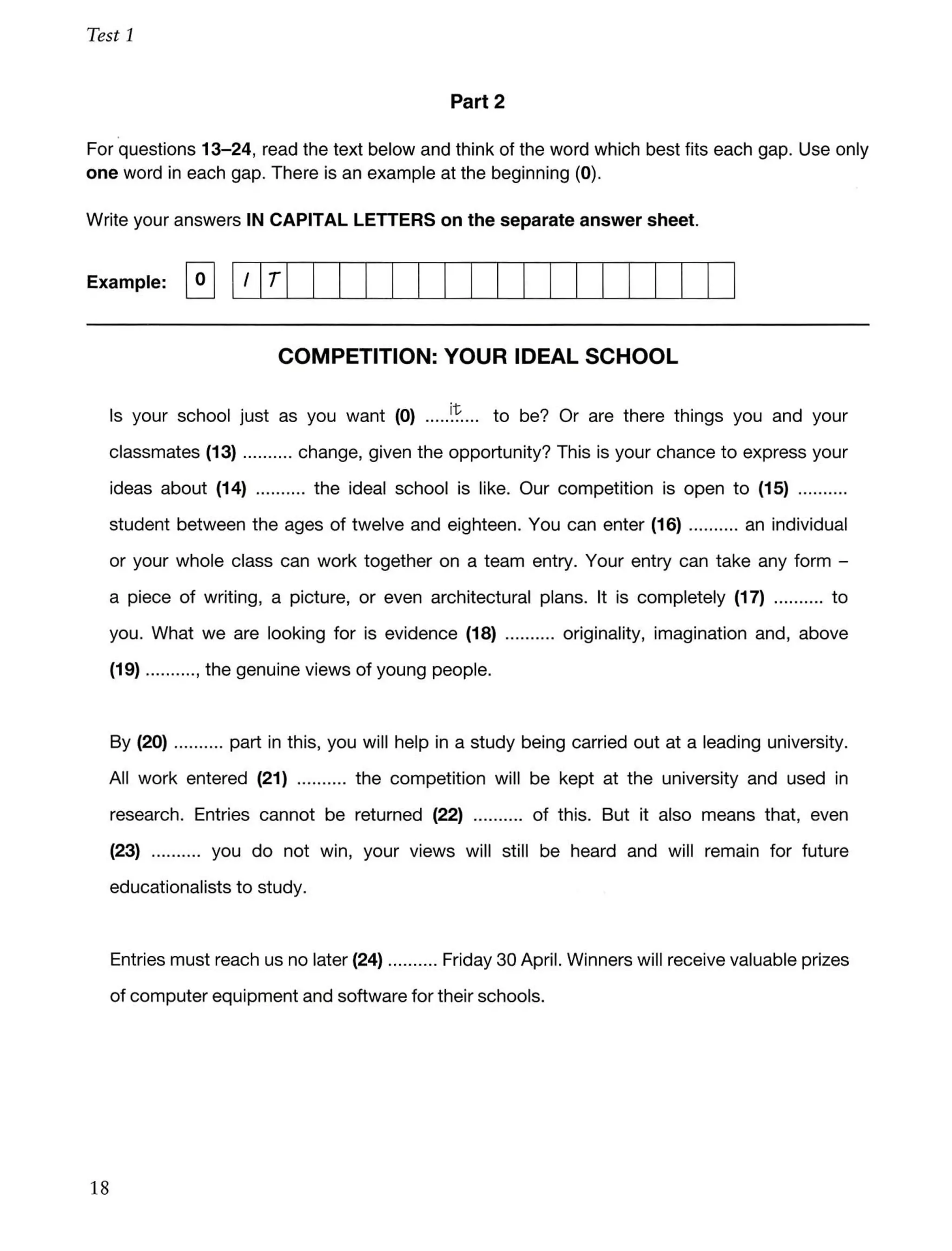 first certificate in english exam