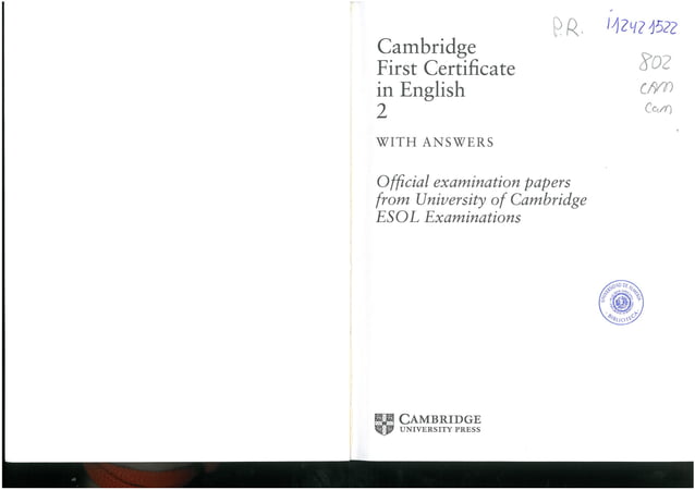 First certificate in english 2 | PDF