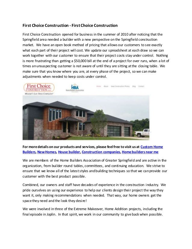 photo First Choice Home Builders Virtual Tour slideshare