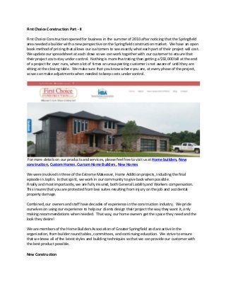 First choice construction part ii