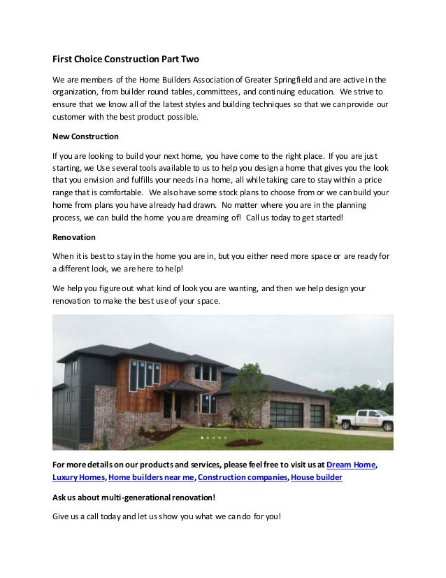 pix First Choice Home Builders slideshare
