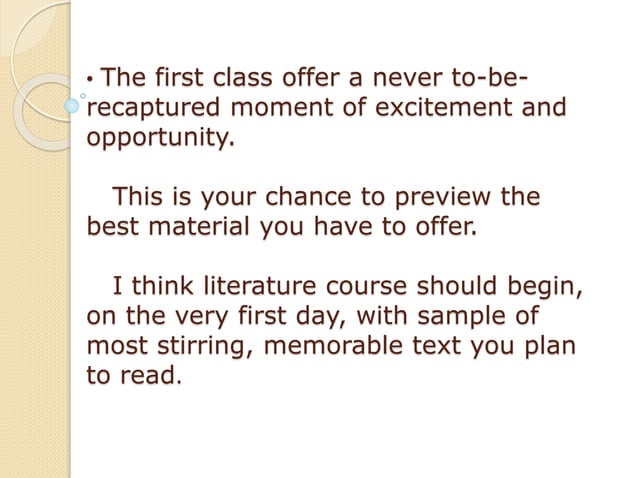 First class | PPT | Free Download