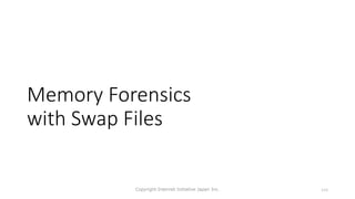 Memory Forensics
with Swap Files
Copyright Internet Initiative Japan Inc. 143
 