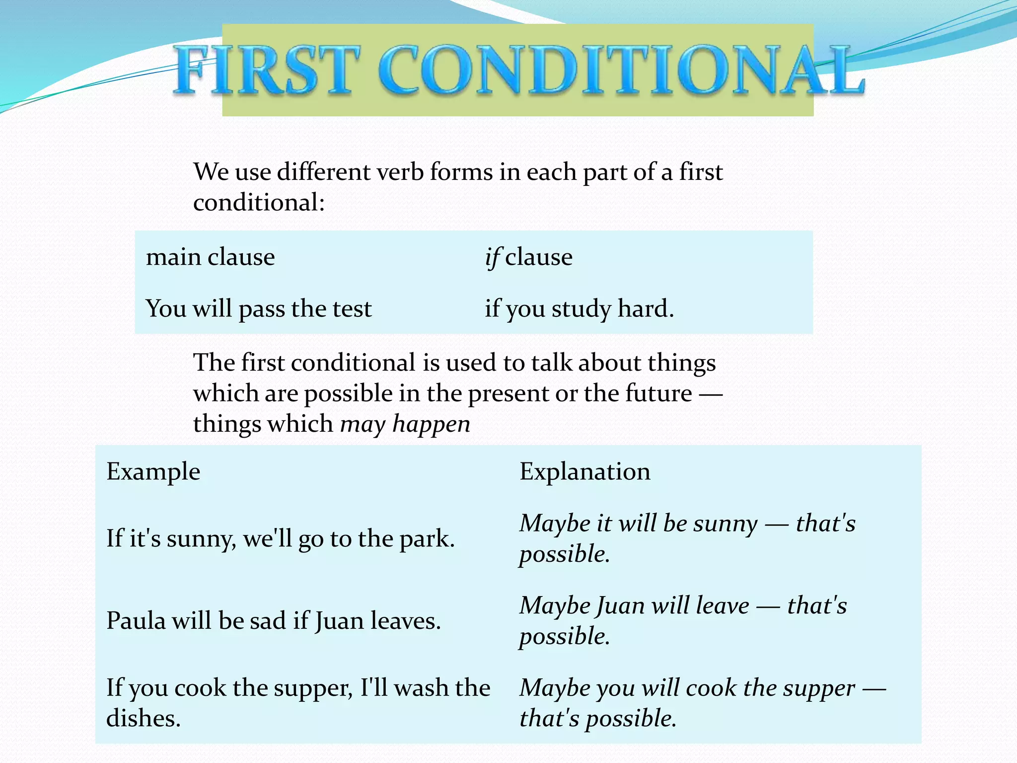 First conditional | PPTX