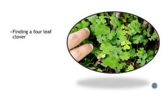 Finding a four leaf
clover
 